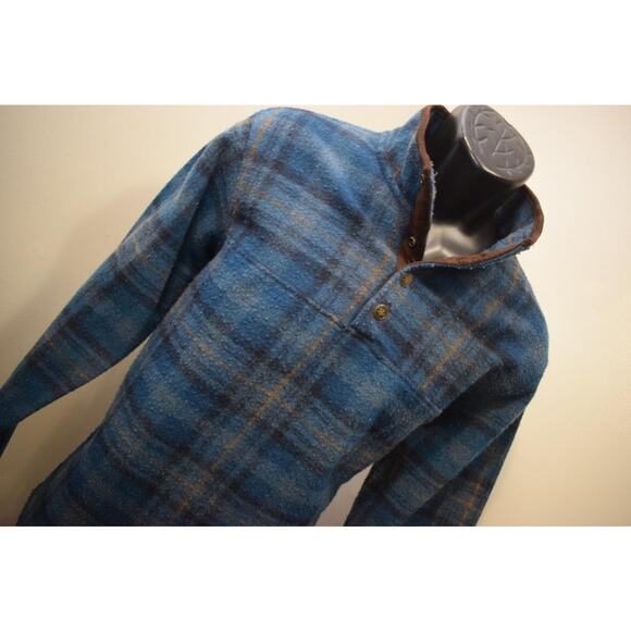 John Wayne Fleece Pullover Sweater Plaid Snap Neck Mens Size Small - Picture 4 of 8